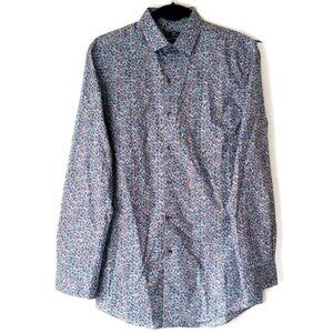 100% Cotton Bar III Slim Fit Button Down Shirt S Floral Stretch